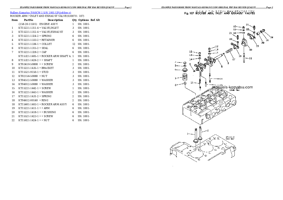 Protected: JV40CW-1 S/N 1001-UP Partsbook