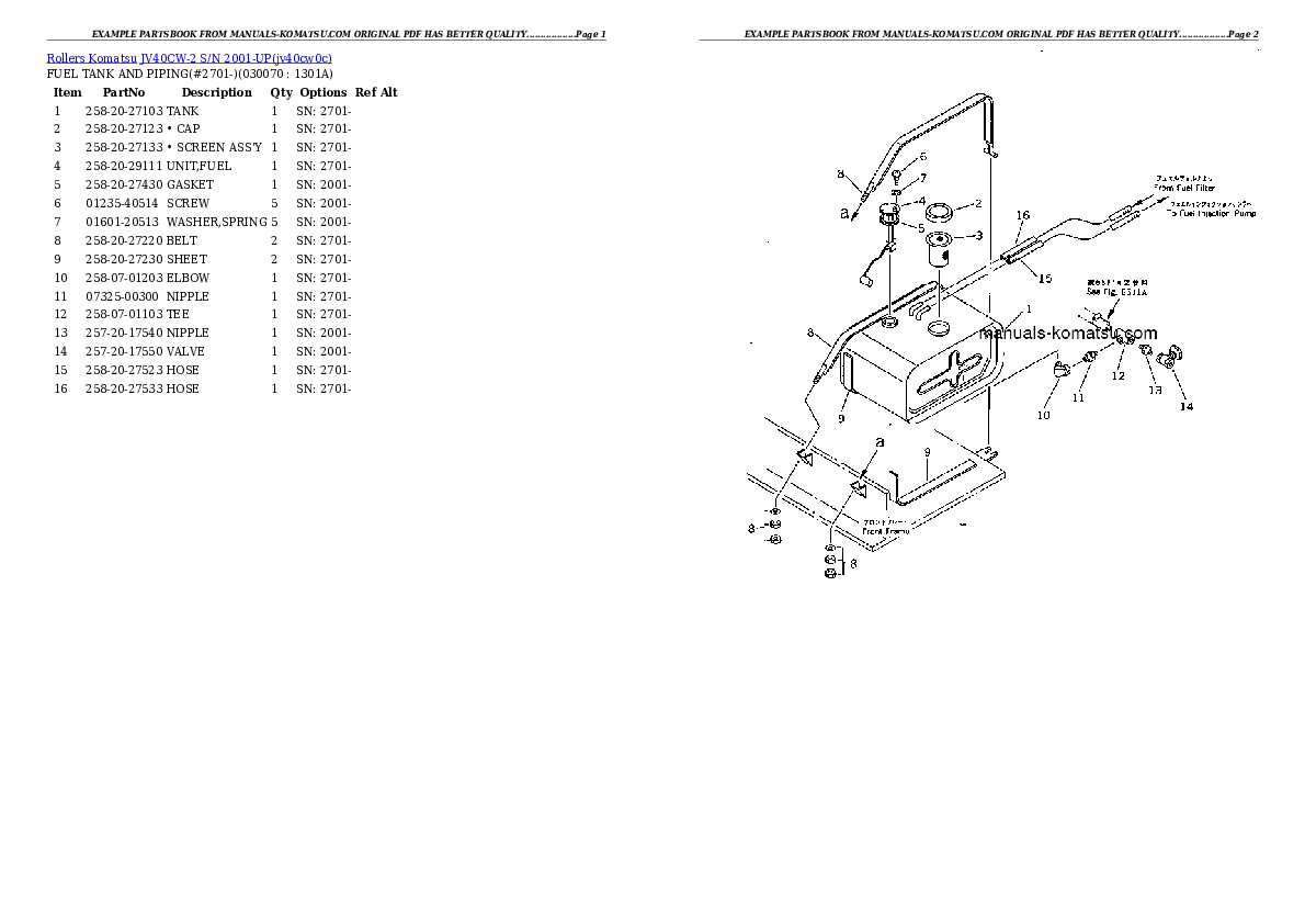 Protected: JV40CW-2 S/N 2001-UP Partsbook