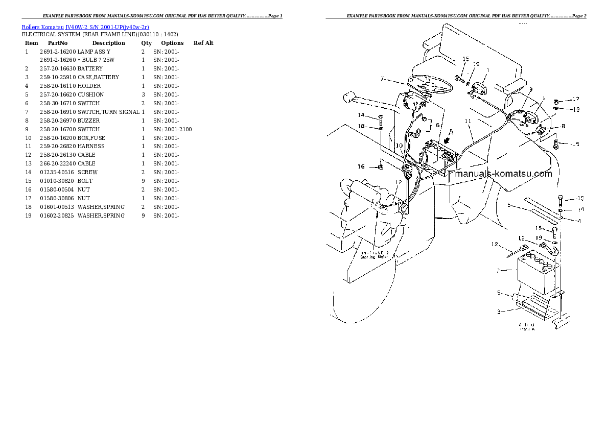 Protected: JV40W-2 S/N 2001-UP Partsbook