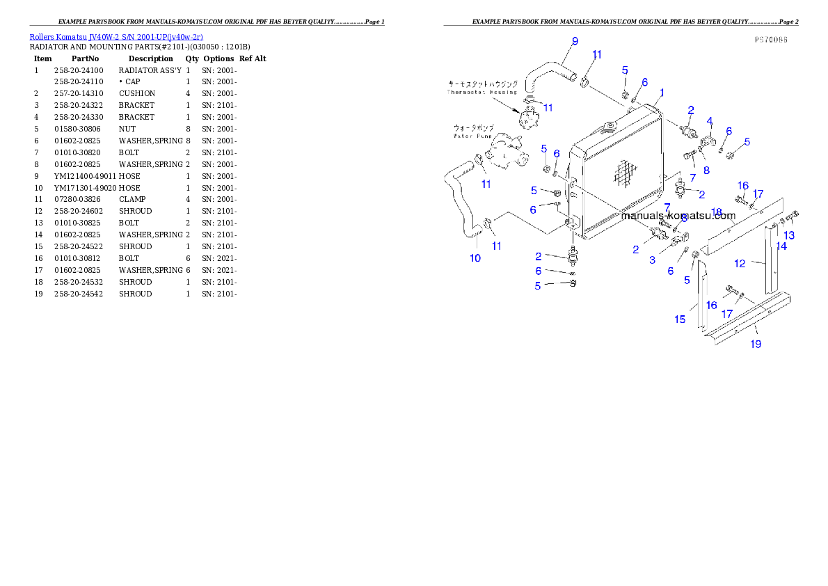 Protected: JV40W-2 S/N 2001-UP Partsbook