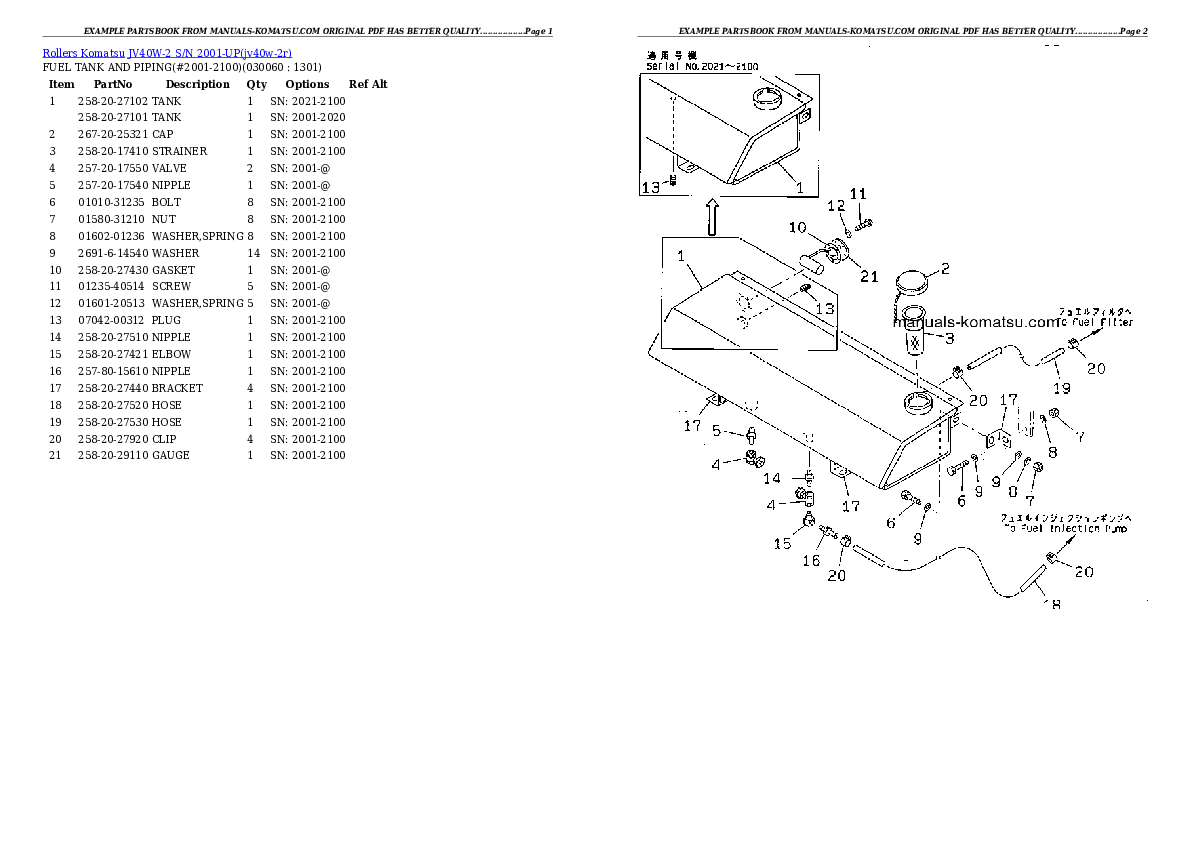 Protected: JV40W-2 S/N 2001-UP Partsbook