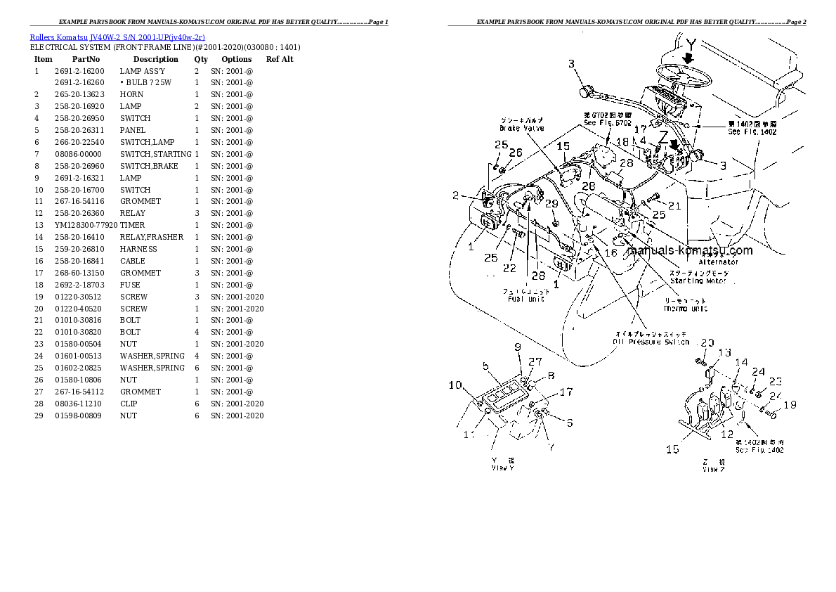 Protected: JV40W-2 S/N 2001-UP Partsbook