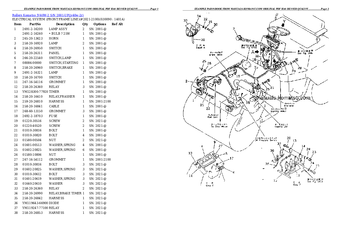 Protected: JV40W-2 S/N 2001-UP Partsbook