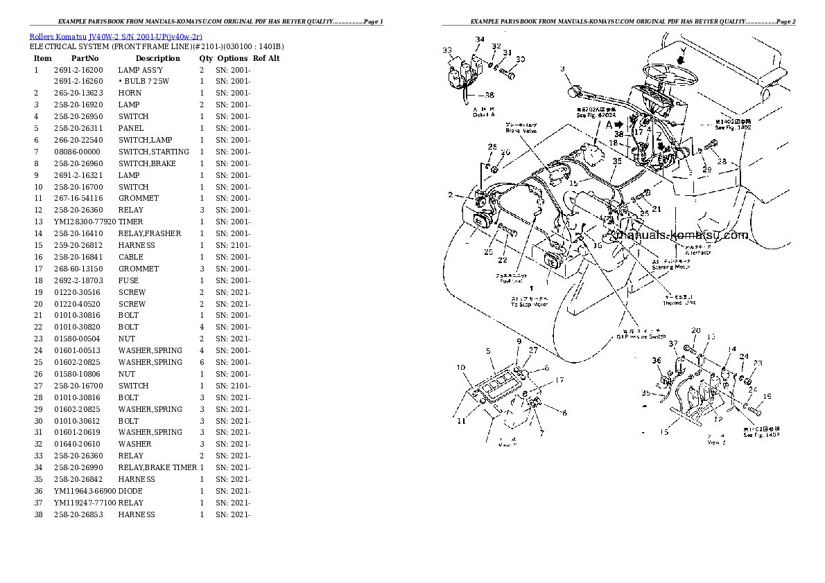 Protected: JV40W-2 S/N 2001-UP Partsbook