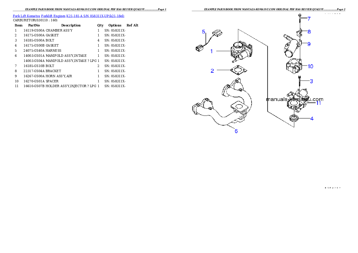 Protected: K21-181-A S/N 058311X-UP Partsbook
