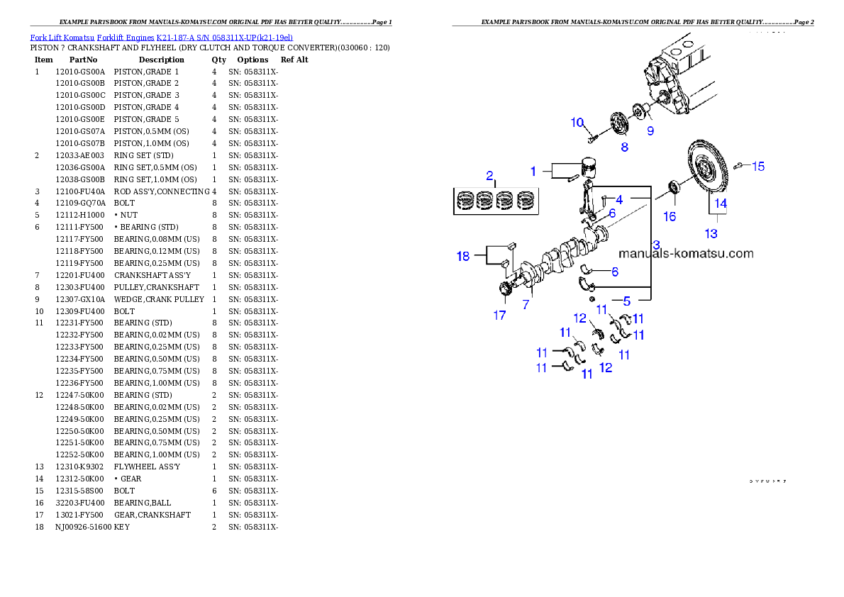 Protected: K21-187-A S/N 058311X-UP Partsbook