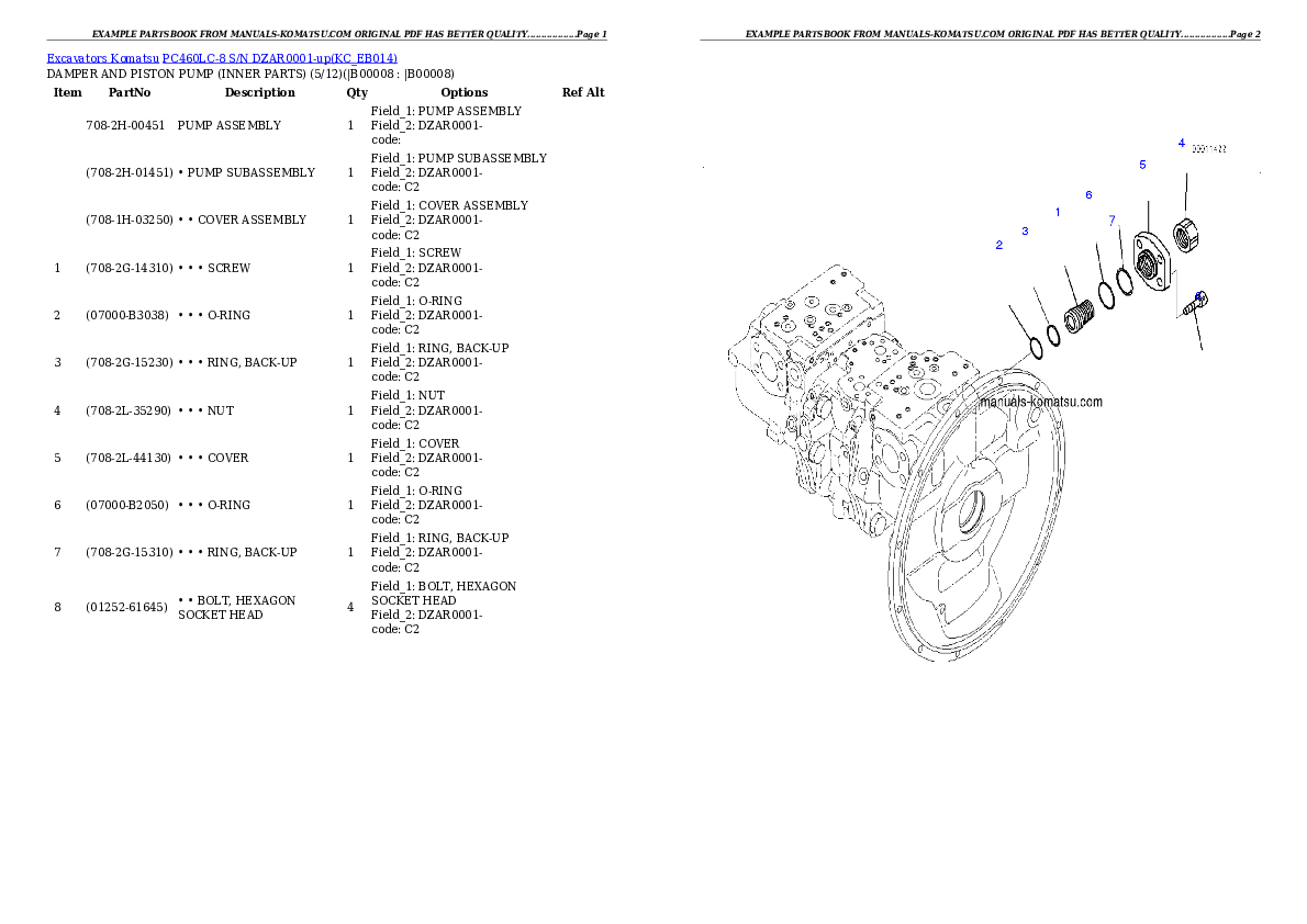 Protected: PC460LC-8 S/N DZAR0001-up Partsbook