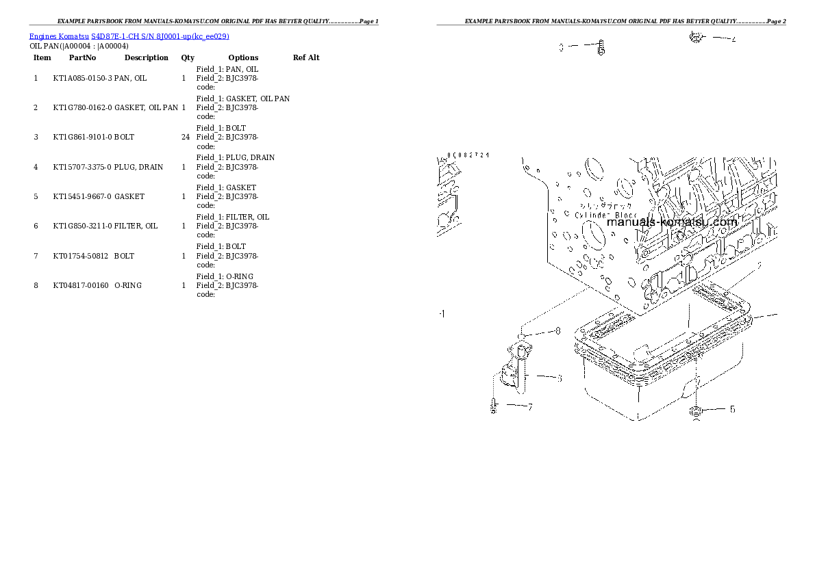 S4D87E-1-CH S/N 8J0001-up Partsbook
