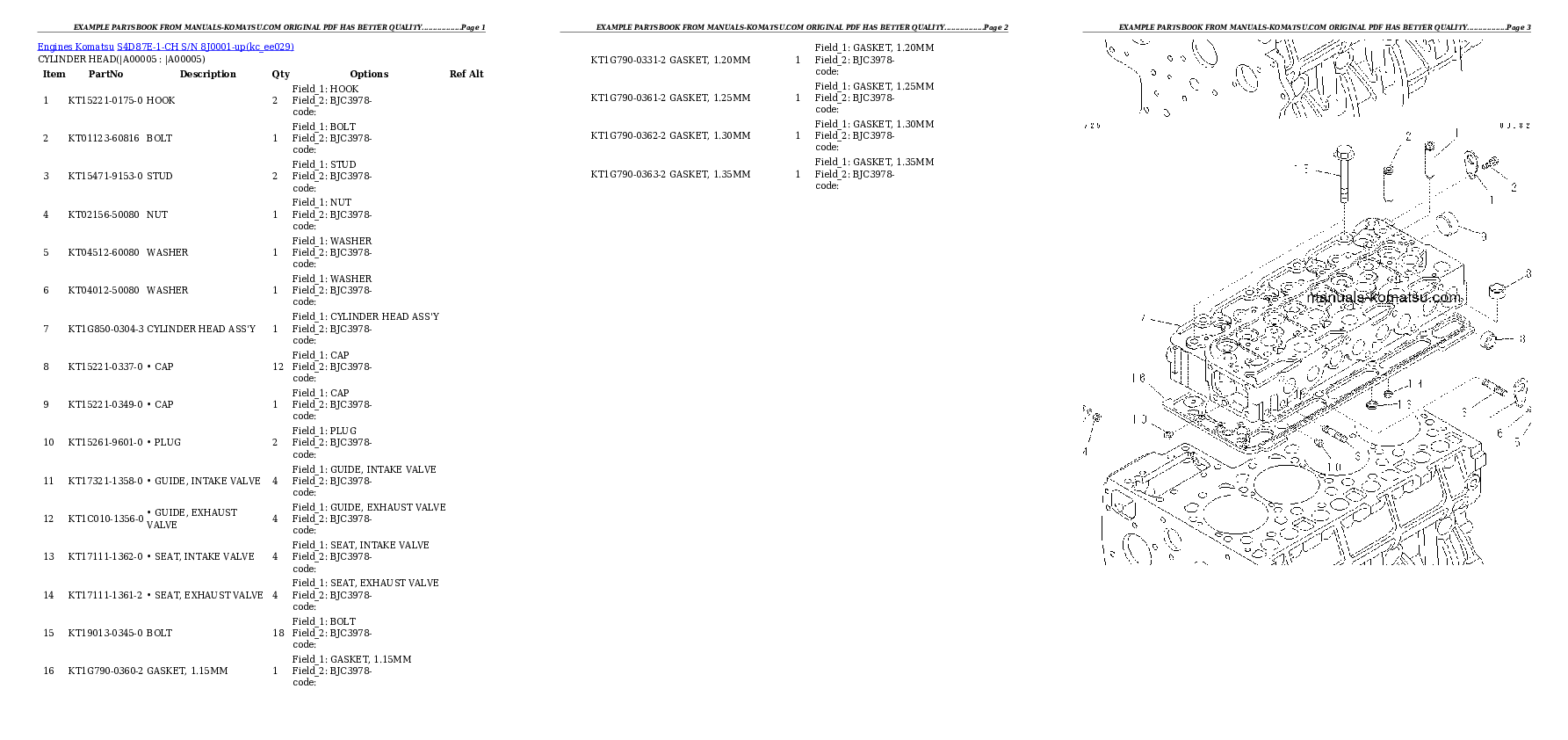 S4D87E-1-CH S/N 8J0001-up Partsbook