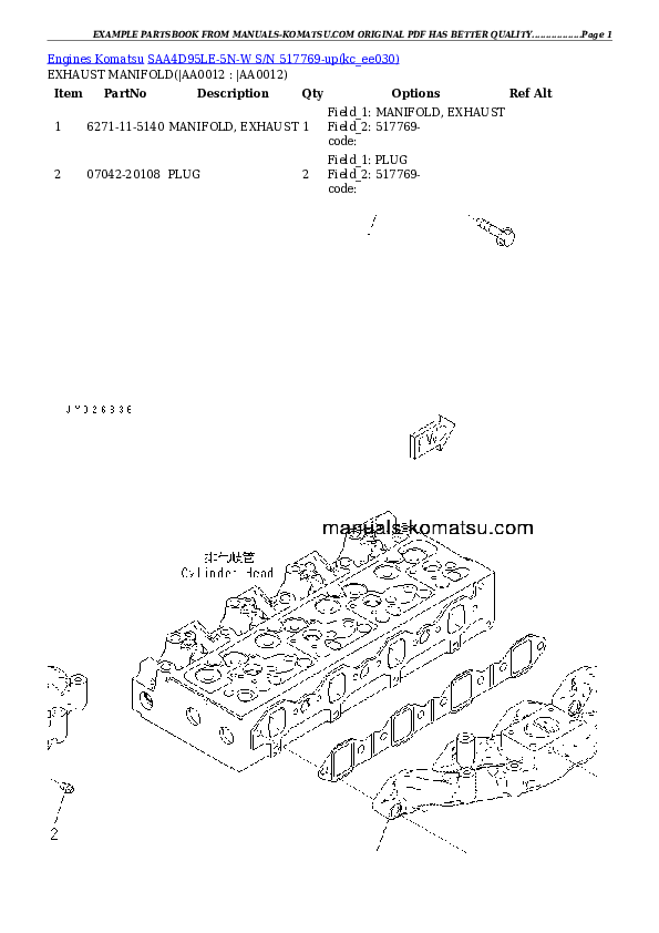 Protected: SAA4D95LE-5N-W S/N 517769-up Partsbook