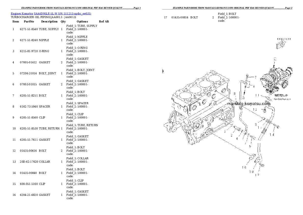 Protected: SAA4D95LE-5L-W S/N 511213-up Partsbook