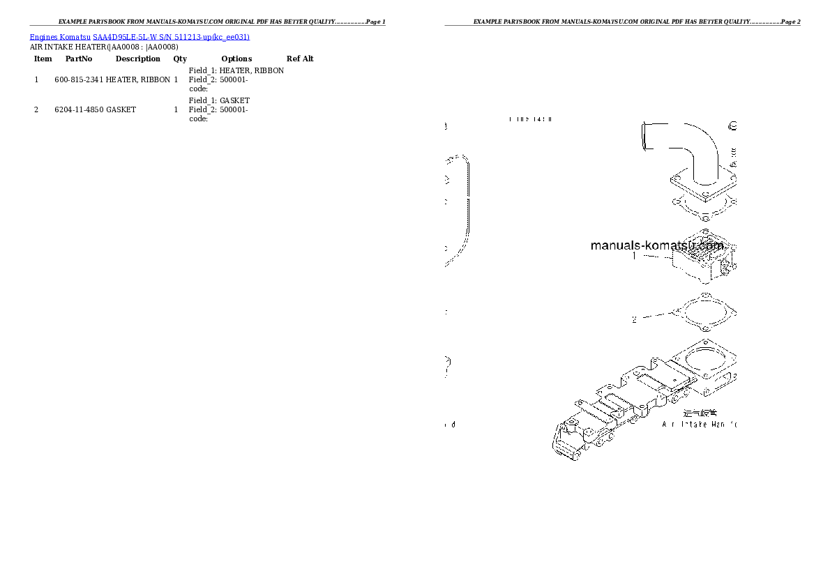 Protected: SAA4D95LE-5L-W S/N 511213-up Partsbook