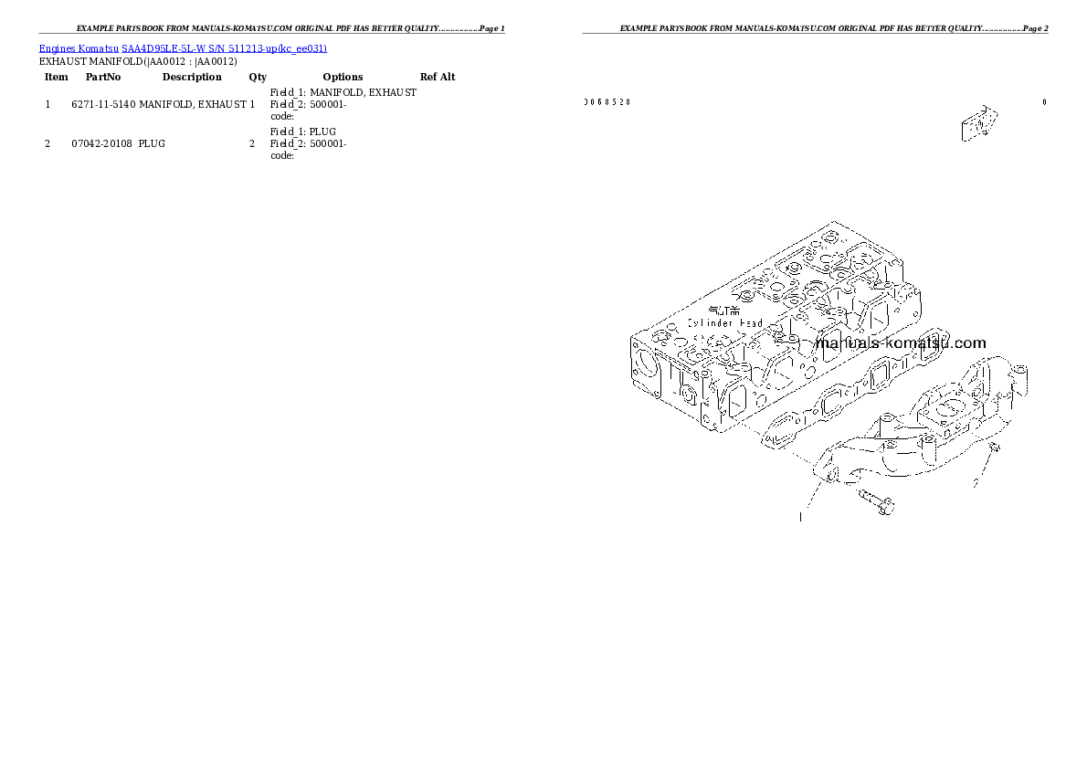 Protected: SAA4D95LE-5L-W S/N 511213-up Partsbook