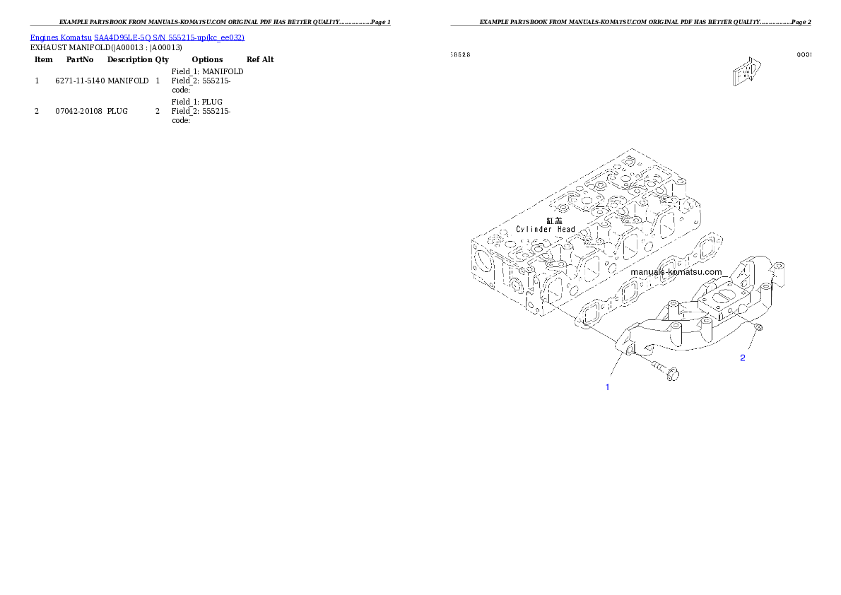 Protected: SAA4D95LE-5Q S/N 555215-up Partsbook
