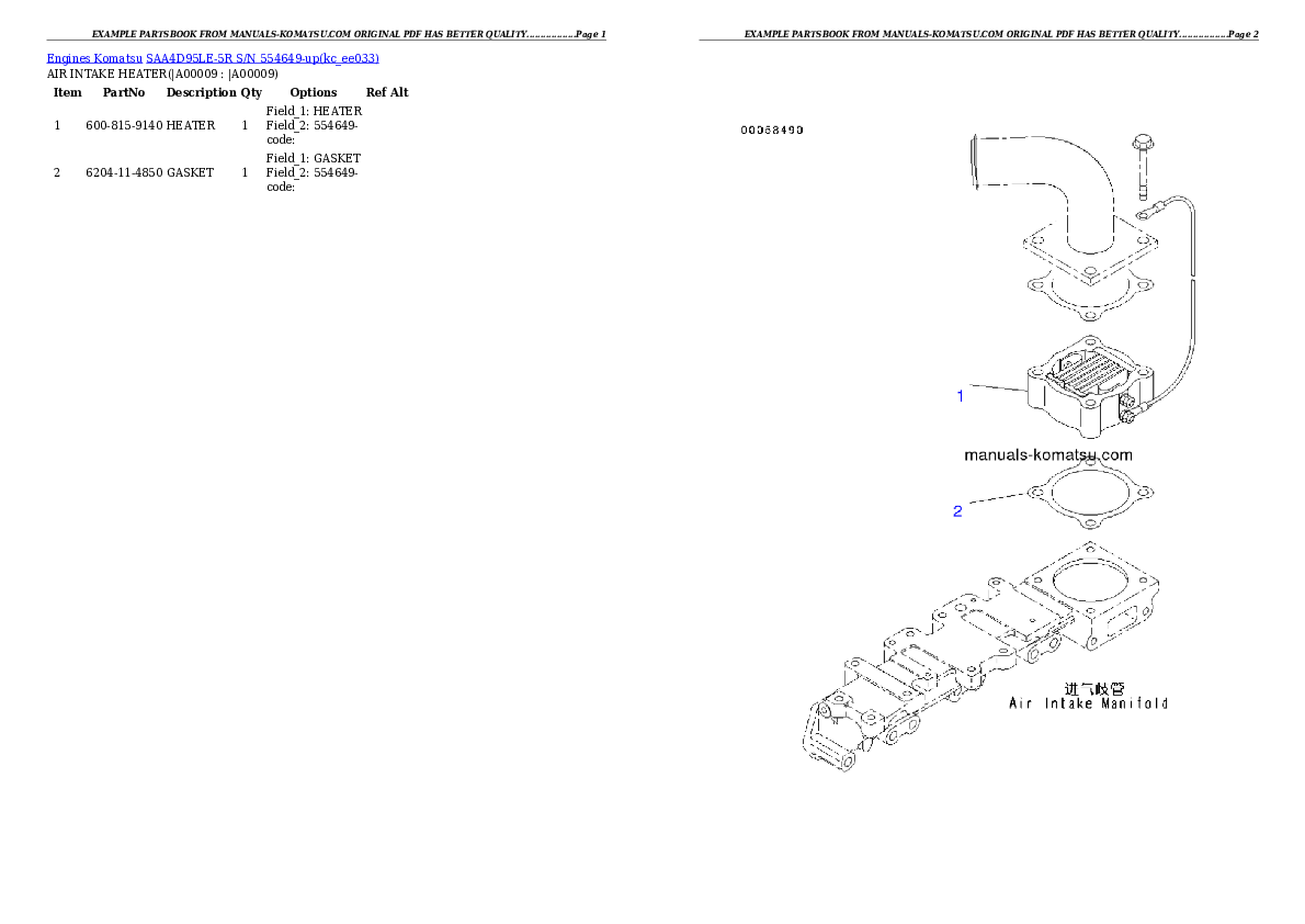 Protected: SAA4D95LE-5R S/N 554649-up Partsbook
