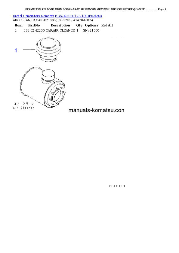 Protected: EGS240       S6D125-1 Partsbook