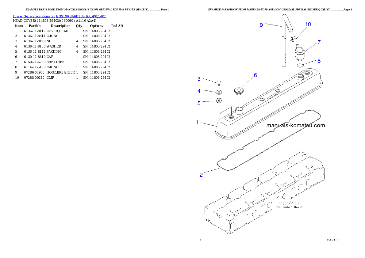 Protected: EGS190       SA6D108-1 Partsbook
