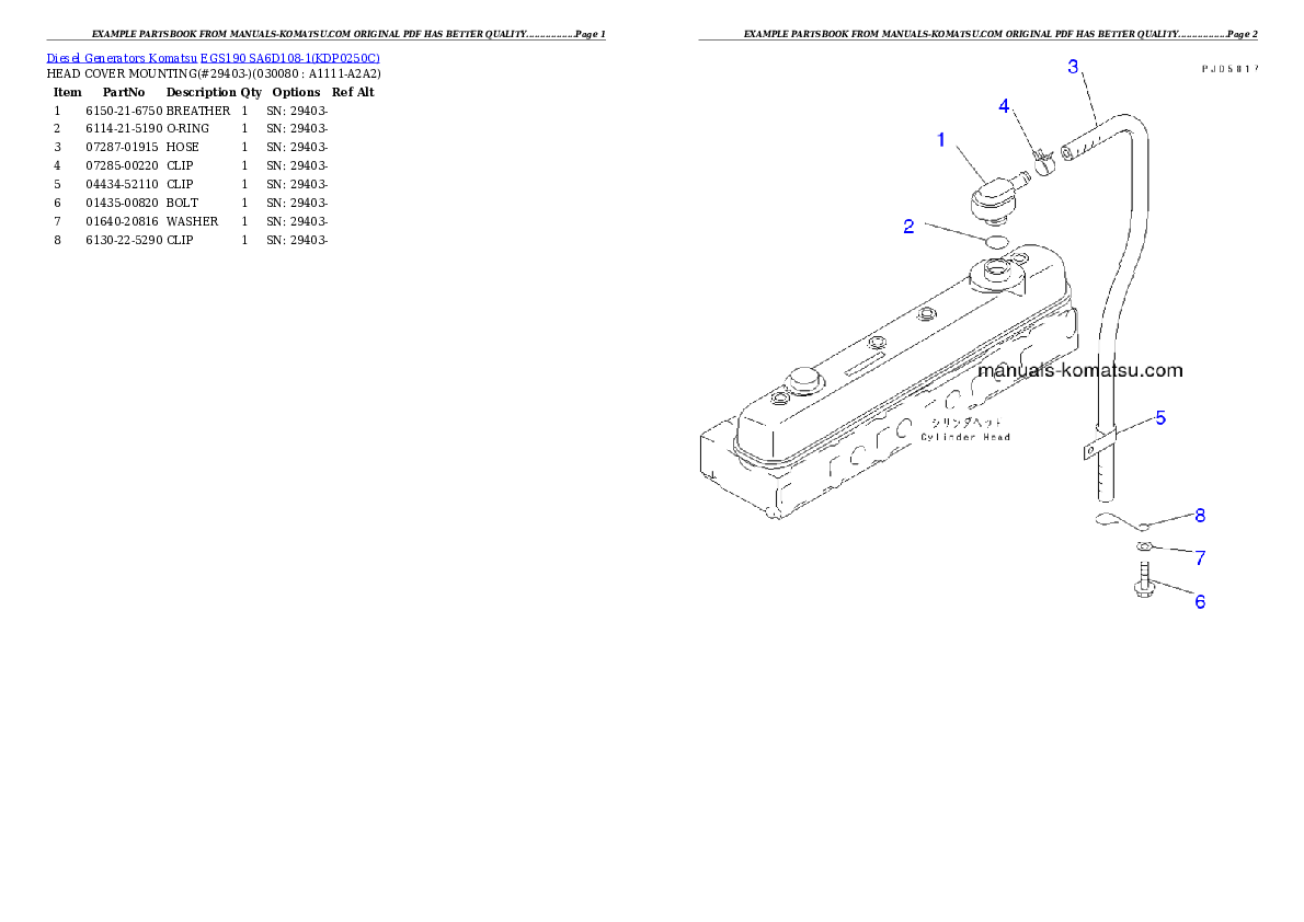 Protected: EGS190       SA6D108-1 Partsbook