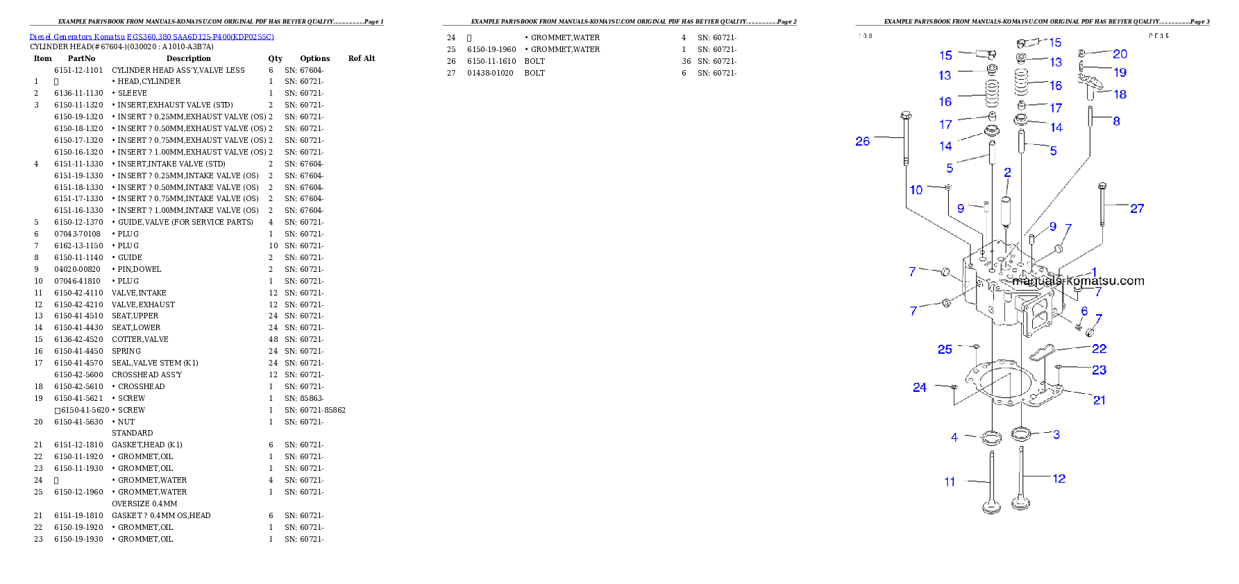 EGS360,380 SAA6D125-P400 Partsbook