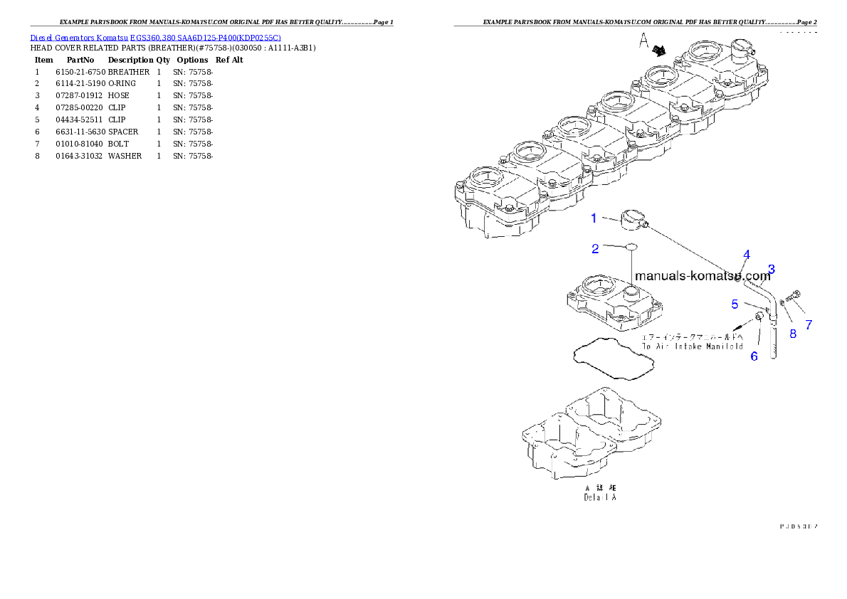 Protected: EGS360,380 SAA6D125-P400 Partsbook
