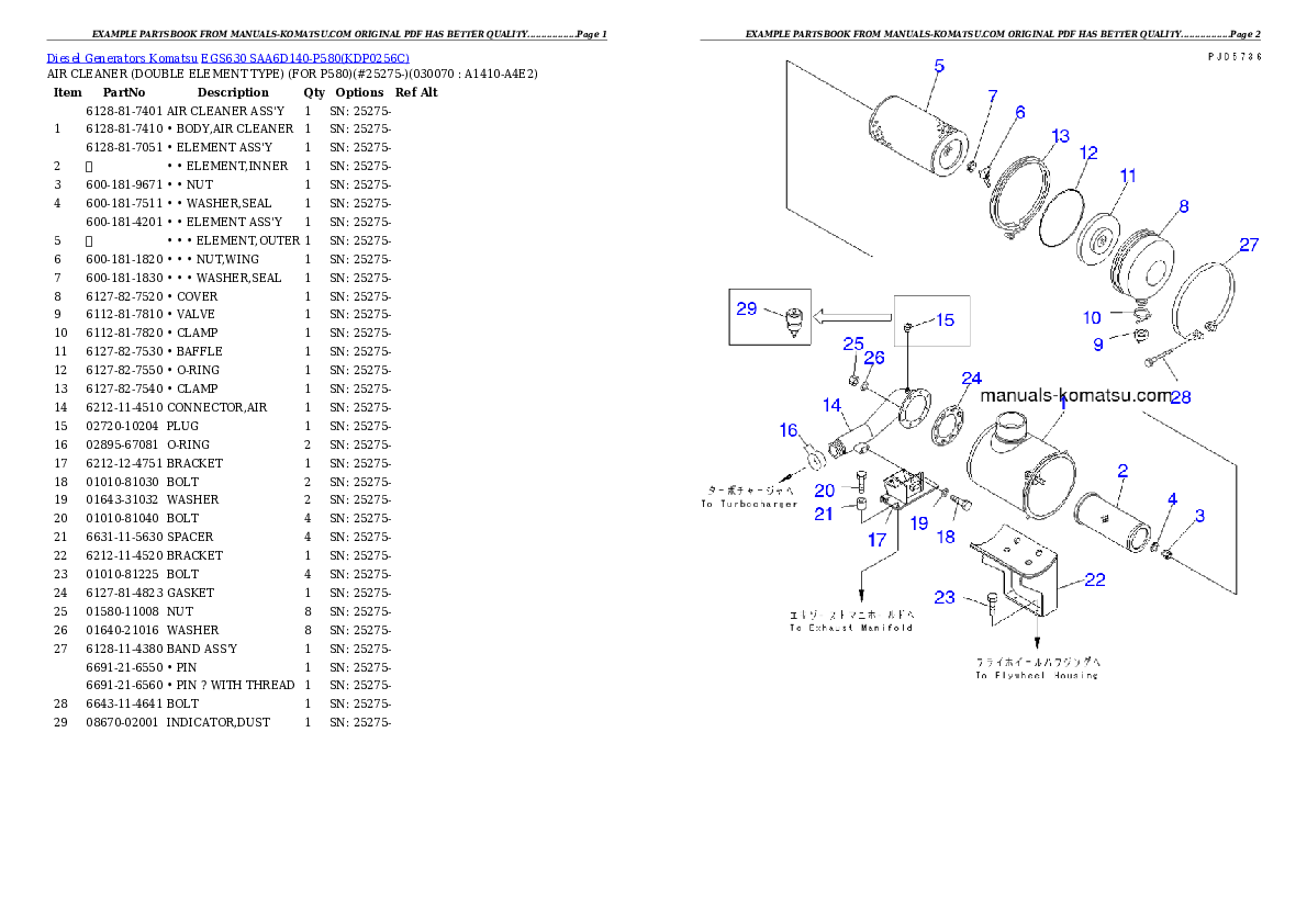 Protected: EGS630       SAA6D140-P580 Partsbook
