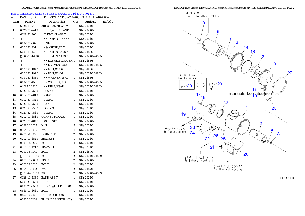 Protected: EGS500       SAA6D140-P460 Partsbook