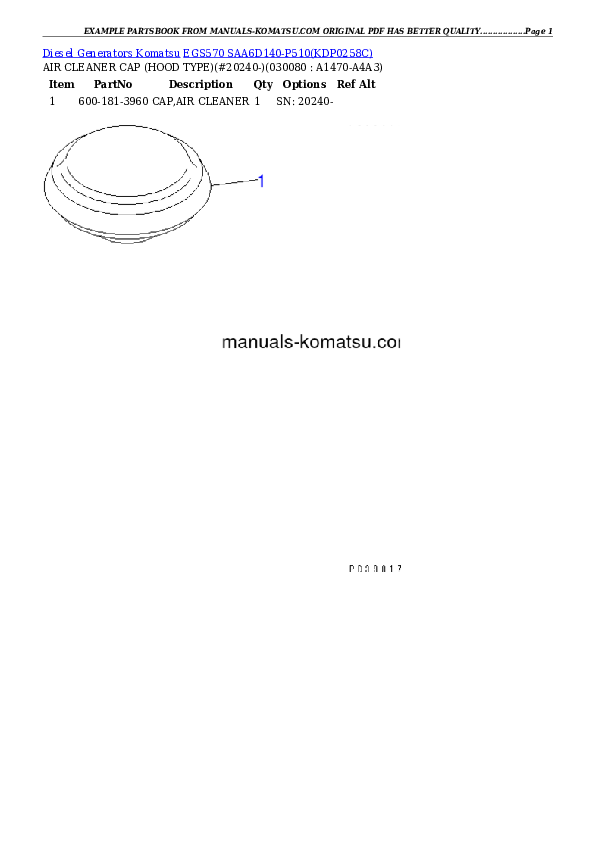 Protected: EGS570       SAA6D140-P510 Partsbook