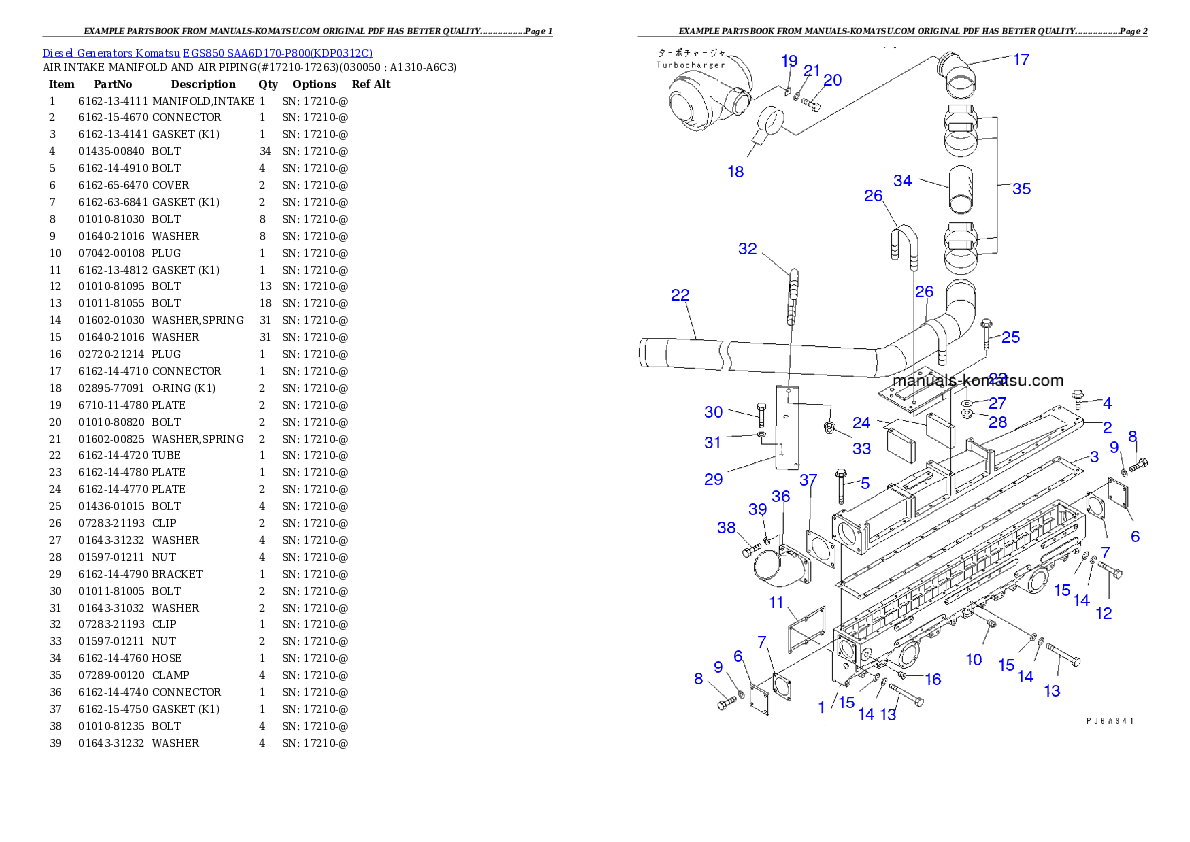 Protected: EGS850       SAA6D170-P800 Partsbook