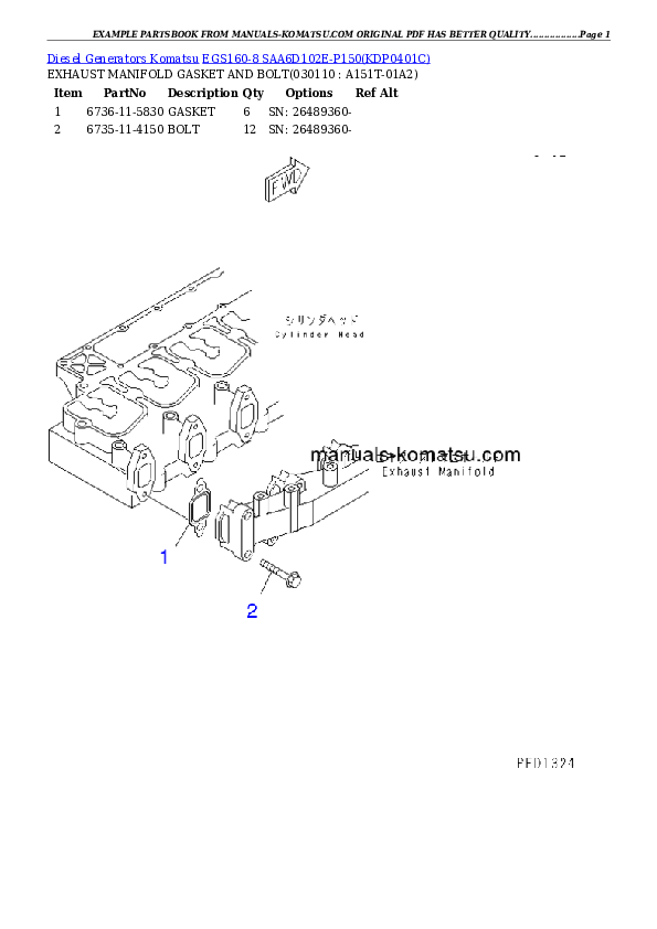 Protected: EGS160-8   SAA6D102E-P150 Partsbook