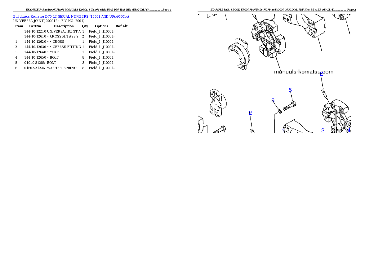 Protected: D70-LE SERIAL NUMBERS J10001 AND UP Partsbook