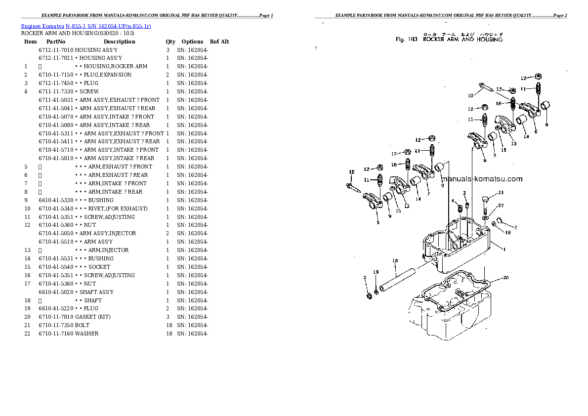 N-855-1 S/N 162054-UP Partsbook