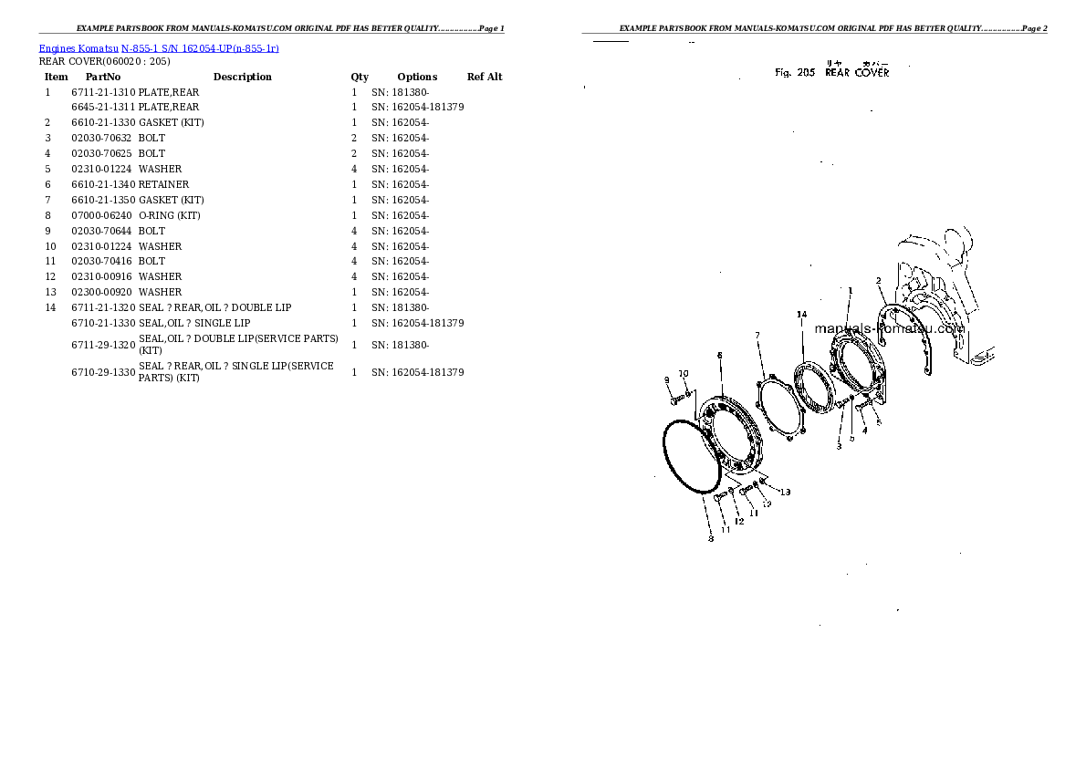 Protected: N-855-1 S/N 162054-UP Partsbook