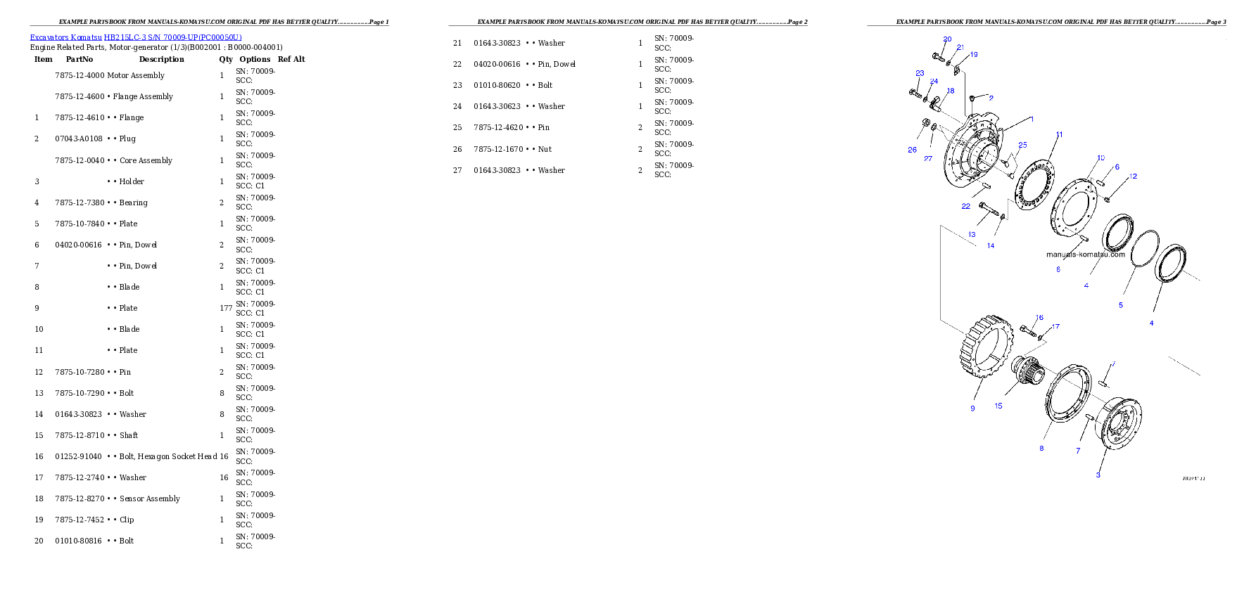 Protected: HB215LC-3 S/N 70009-UP Partsbook