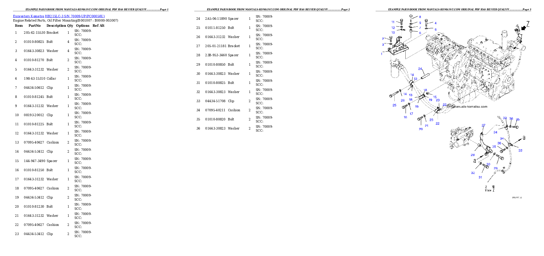 Protected: HB215LC-3 S/N 70009-UP Partsbook