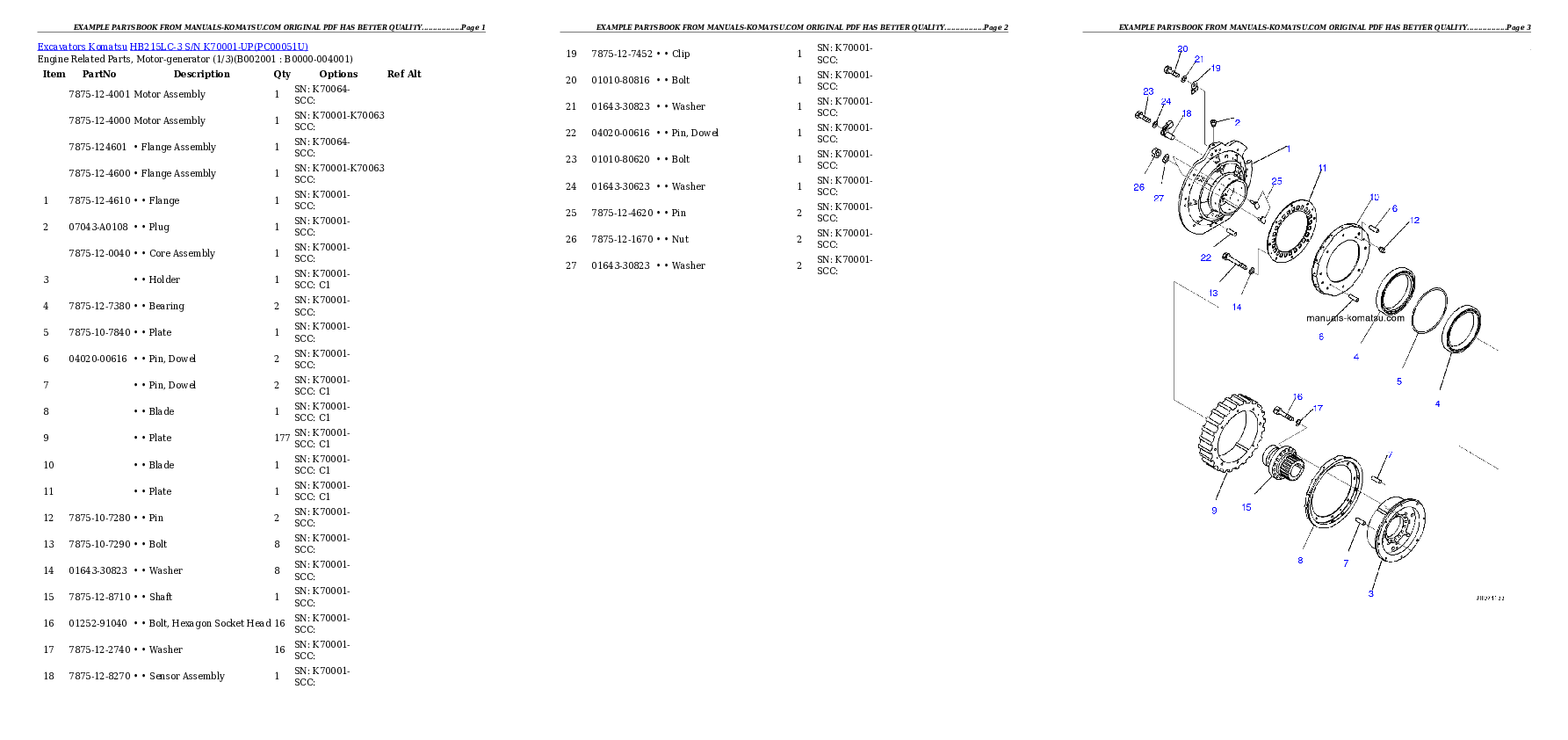Protected: HB215LC-3 S/N K70001-UP Partsbook