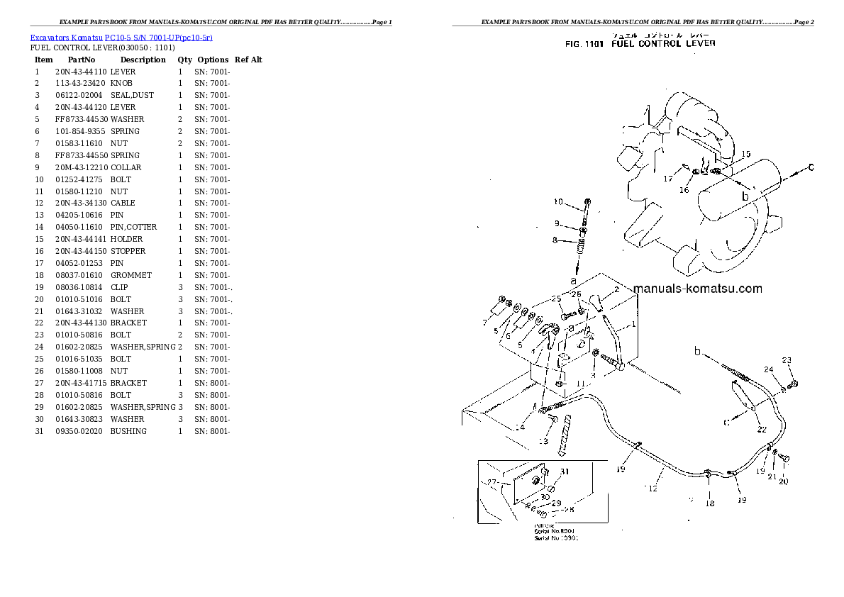 Protected: PC10-5 S/N 7001-UP Partsbook