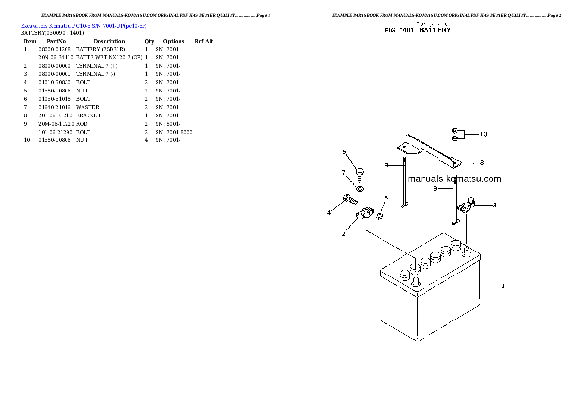 Protected: PC10-5 S/N 7001-UP Partsbook