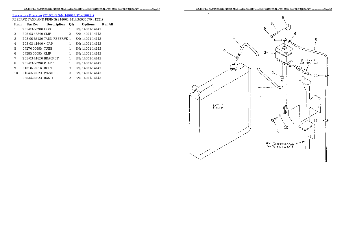 Protected: PC100L-5 S/N 14001-UP Partsbook