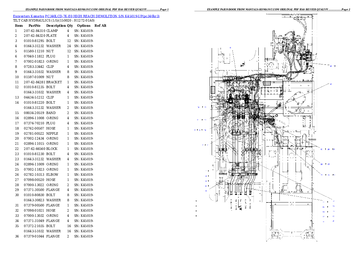 Protected: PC340LCD-7K-E0 HIGH REACH DEMOLITION S/N K45019-UP Partsbook