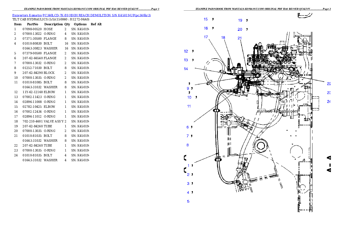 Protected: PC340LCD-7K-E0 HIGH REACH DEMOLITION S/N K45019-UP Partsbook