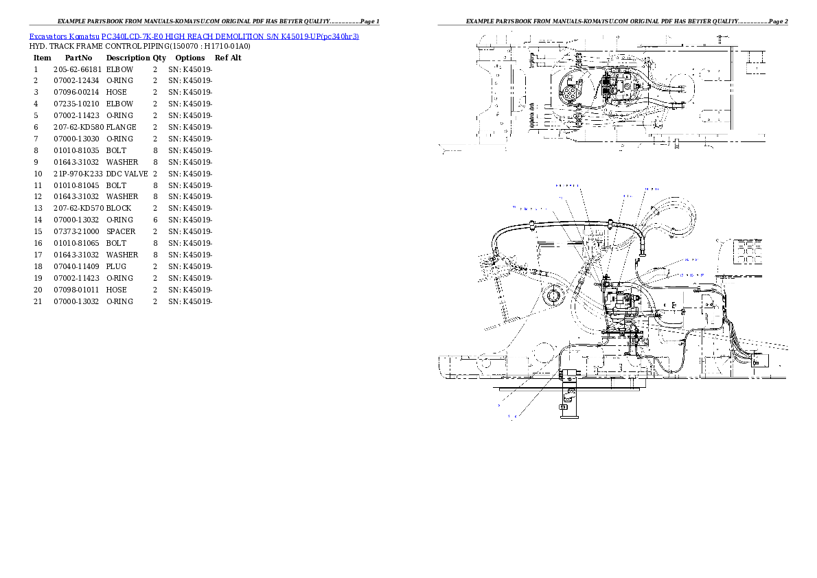 Protected: PC340LCD-7K-E0 HIGH REACH DEMOLITION S/N K45019-UP Partsbook