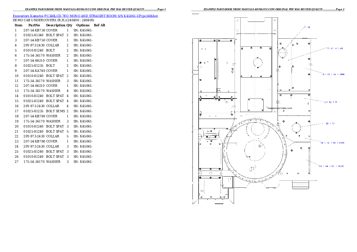 Protected: PC340LCD-7EO MONO AND STRAIGHT BOOM S/N K45061-UP Partsbook