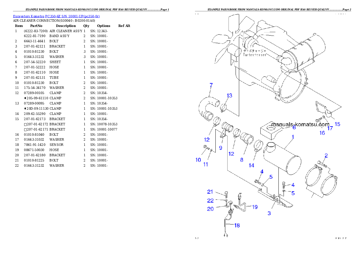 Protected: PC350-6Z S/N 10001-UP Partsbook