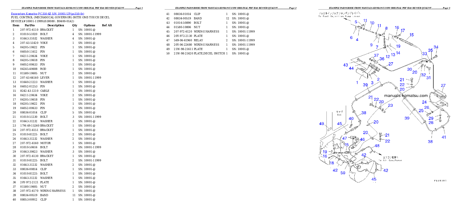 Protected: PC350-6Z S/N 10001-UP Partsbook