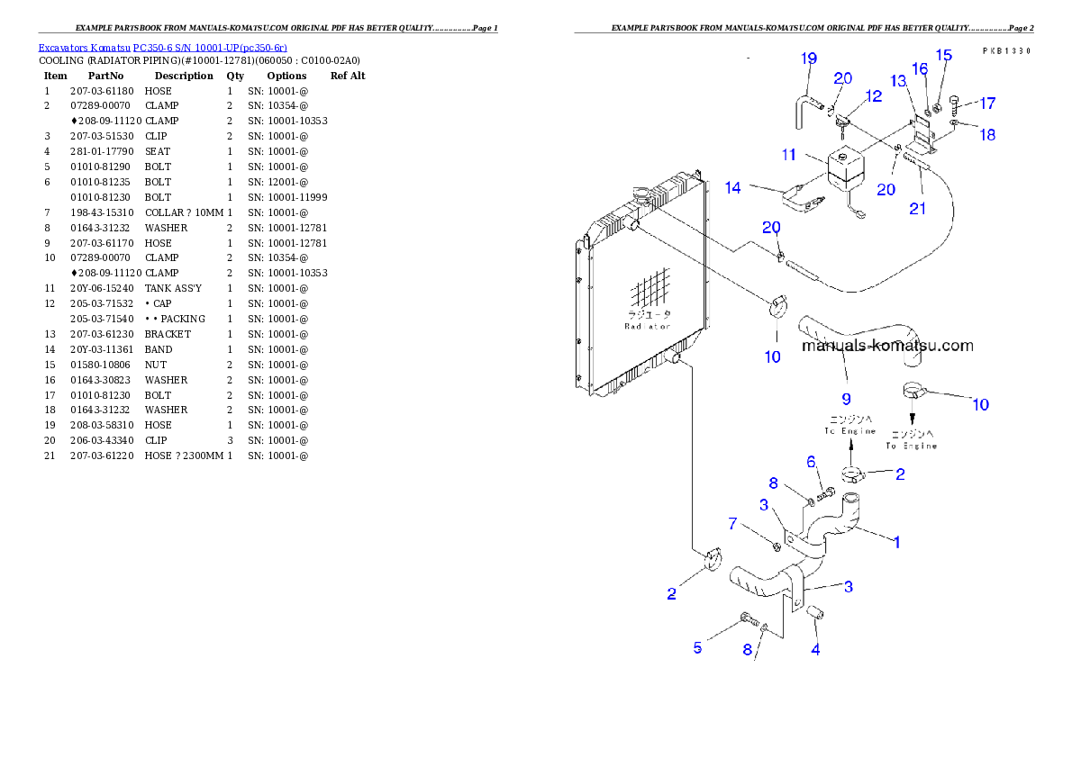 Protected: PC350-6 S/N 10001-UP Partsbook