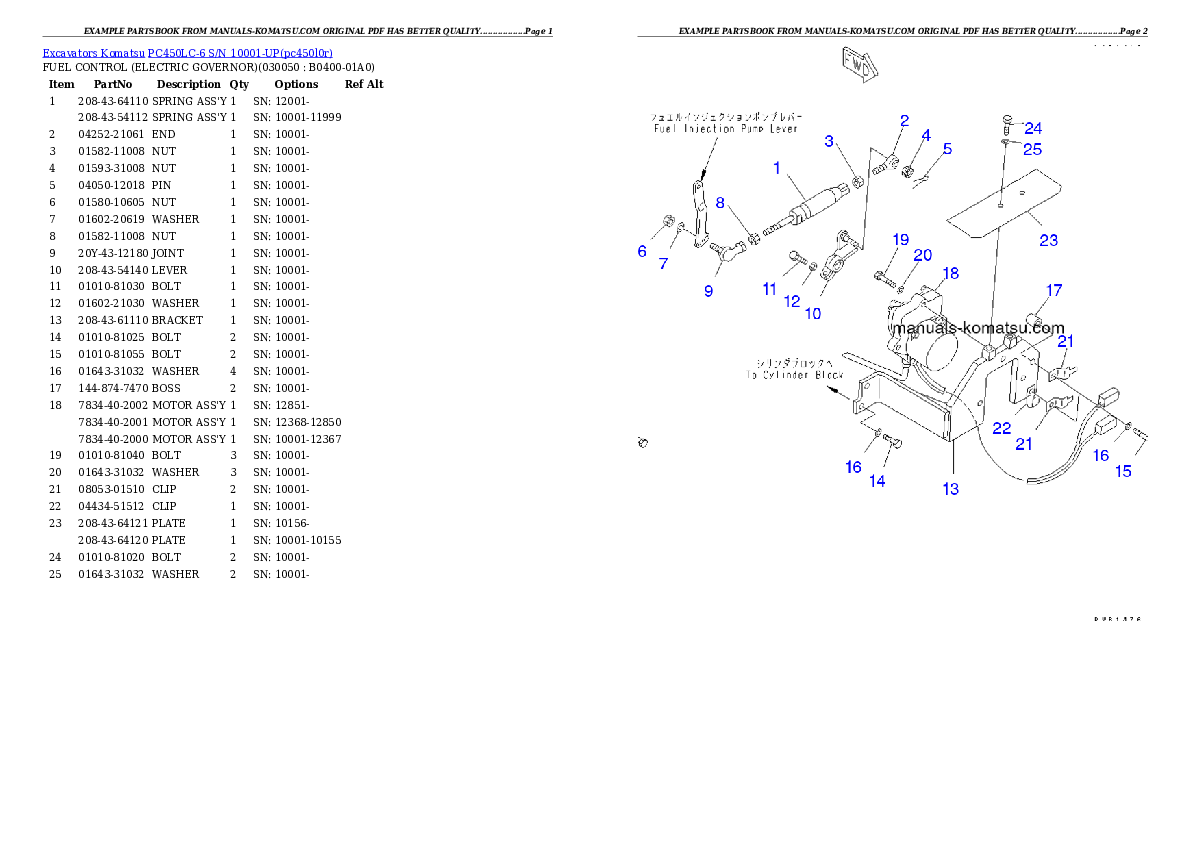 Protected: PC450LC-6 S/N 10001-UP (Overseas Version) Partsbook