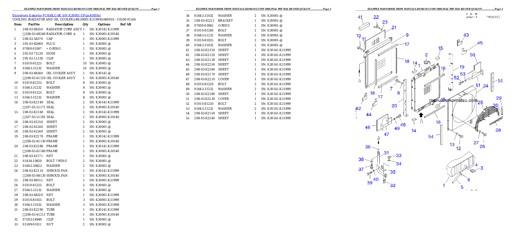 Protected: PC450LC-6K S/N K30001-UP Partsbook