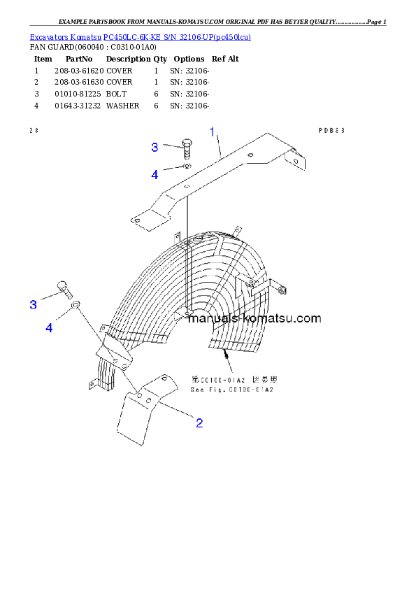 Protected: PC450LC-6K-KE S/N 32106-UP Partsbook