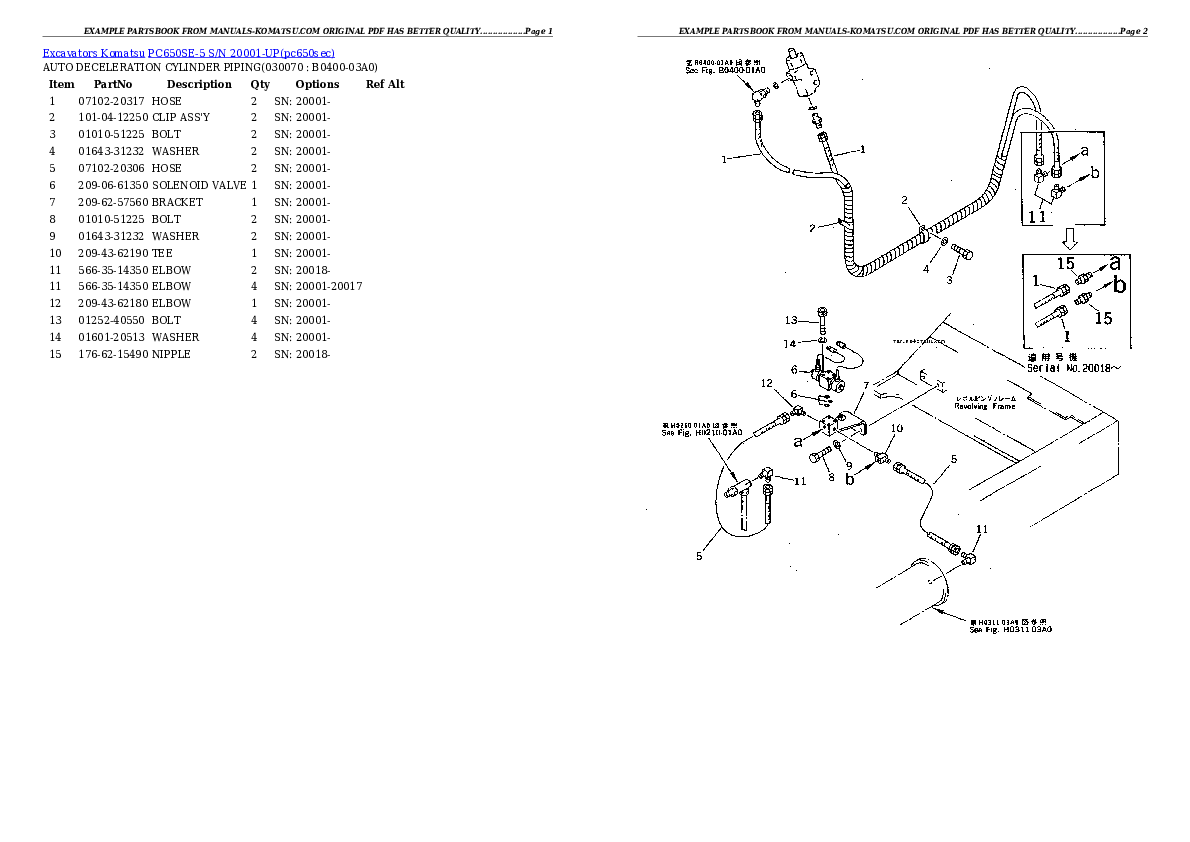 Protected: PC650SE-5 S/N 20001-UP Partsbook