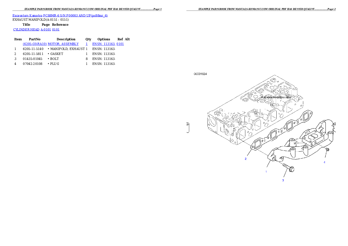 Protected: PC88MR-6 S/N F00003 AND UP Partsbook